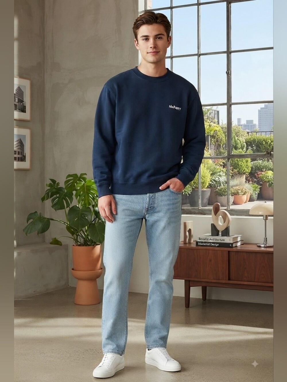 Madhappy Classic Fleece Crewneck Sweatshirt Size Medium
